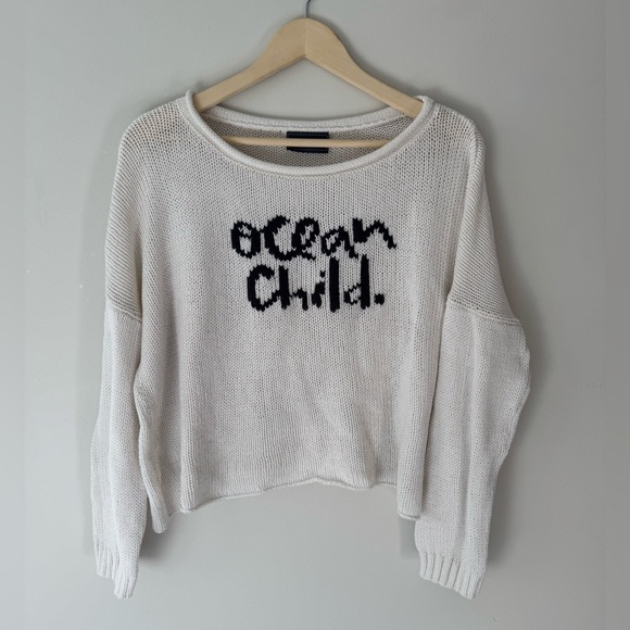Wooden Ships Ocean Child Rollneck Cotton Looseweave Sweater Size M/L - Picture 2 of 8